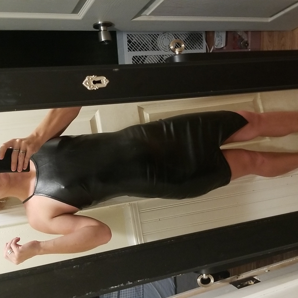 Sexy Faux Leather Dress - Picture 10 of 12